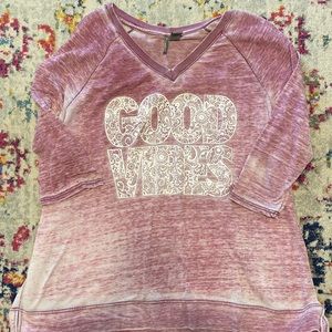 New Direction, size 3X, v-neck shirt, 3/4 length sleeve